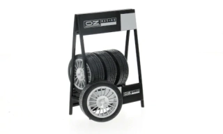 Set of 4 Wheels OZ Racing black/silver 1:18 Ixo Models