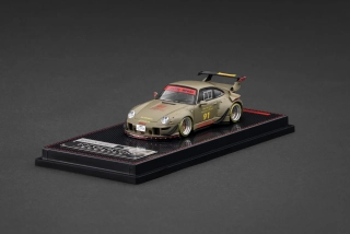 Porsche RWB 993 matte green 1:64 Ignition Model