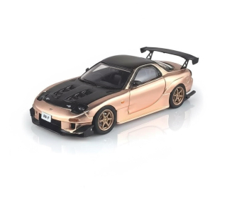 Mazda RX-7 (FD3S) chrome copper with carbon hood 1:64 My Model Collect