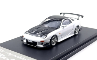 Mazda RX-7 (FD3S) white with carbon hood 1:64 My Model Collect