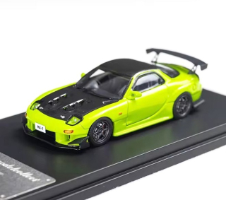 Mazda RX-7 (FD3S) green with carbon hood 1:64 My Model Collect