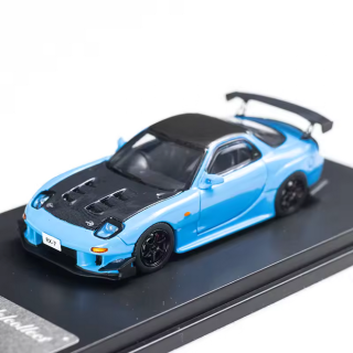 Mazda RX-7 (FD3S) blue with carbon hood 1:64 My Model Collect