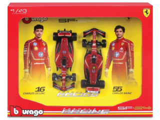 Set 2x Ferrari SF-24 #16 C.Leclerc + #55 C.Sainz 2024 1:43 Bburago