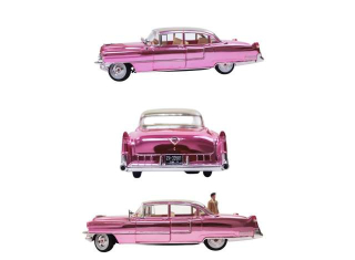 Cadillac Fleetwood Series 60 1955 *Pink Cadillac* Chrome with Elvis Gold Suit Figure 1:18 GreenLight
