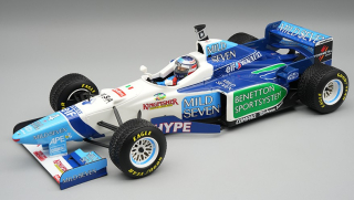 Benetton F1 B196 Team Renault Mild Seven #4 G.Berger Spanish GP 1996 Rain Tyres with Pilot Figure 1:18 Tecnomodel