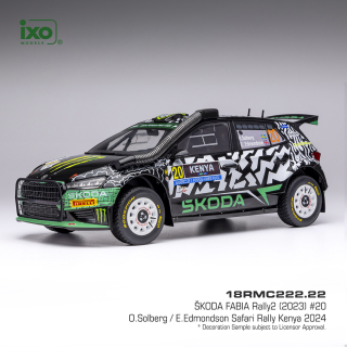 Škoda Fabia Rally 2 #20 O.Solberg/E.Edmondson Safari Rally Kenya 2024 1:18 Ixo Models