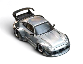 Porsche RWB 993 Zamac With Low Tail silver 1:64 Street Weapon