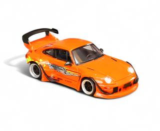 Porsche RWB 993 F&F With Low Tail orange 1:64 Street Weapon