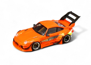 Porsche RWB 993 F&F With High Tail orange 1:64 Street Weapon