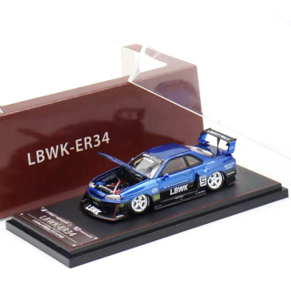 Nissan ER34 LBWK blue chrome 1:64 Street Weapon