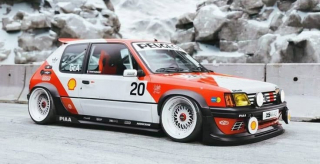 Peugeot 205 GTI Black Fish M Tribute 1990 white/red 1:18 Solido