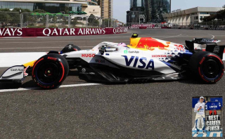 Visa Cash APP Racing Bulls F1 Team #30 L.Lawson 5th Azerbaijan GP 2025 with Pit Board 1:43 Spark