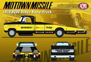Dodge D300 Ramp Truck *Motown Missile* 1970 black/yellow 1:18 Acme Diecast