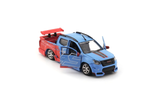 Isuzu D-Max 2018 Low Rider Safty Car 1.9 (RHD) blue/red 1:64 BM Creations