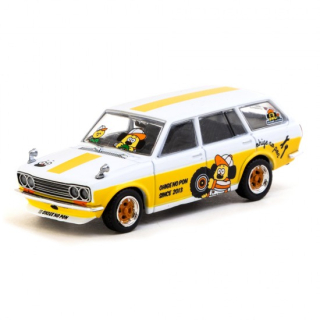 Datsun Bluebird 510 Wagon *OHIGE no PON* white/orange 1:64 Tarmac