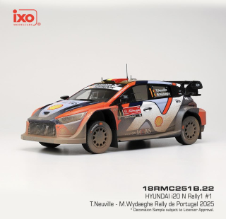 Hyundai i20 N Rally1 #1 Neuville/Wydaeghe Rally de Portugal 2025 1:18 Ixo Models