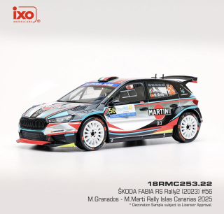 Škoda Fabia RS Rally2 #56 Granados/Marti Rally Islas Canarias 2025 1:18 Ixo Models