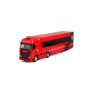 Set - Iveco S-WAY 570 Racing Transporter + Ferrari SF-23 #16 Charles Leclerc 2023 1:43 Bburago