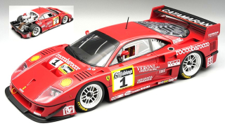 Ferrari F40 LM 3.5L Turbo V8 #1 Schiattarella/Della Noce Winner 6H Vallelunga Gold Cup 1996 with Opening Rear Trunck and Engine Part (magnetic system) 1:18 Tecnomodel