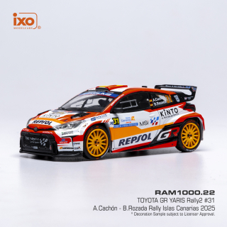 Toyota Yaris GR Rally2 team REPSOL WRC #31 Cachon/Rozada Rally Islas Canarias 2025 1:43 Ixo Models