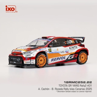 Toyota GR Yaris Rally2 #31 Cachon/Rozada Rally Islas Canarias 2025 1:18 Ixo Models