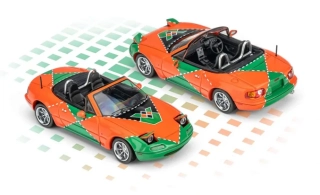 Mazda Custom MX5 NA *Le Mans Livery* orange/green 1:64 Microturbo