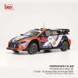 Hyundai i20 N Rally1 #8 Tänak/Järveoja Rally de Portugal 2025 1:18 Ixo Models