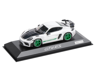 Porsche 718 Cayman GT4 RS Tribute 982 white/green 1:43 Porsche Dealer Edition