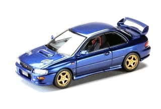 Subaru Impreza Pure Sports Coupe WRX Type R STI Version VWR Type Front Bumper gran blue mica 1:64 Hobby Japan