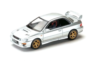 Subaru Impreza Pure Sports Coupe WRX Type R STI Version VWR Type Front Bumper artic silver metallic 1:64 Hobby Japan