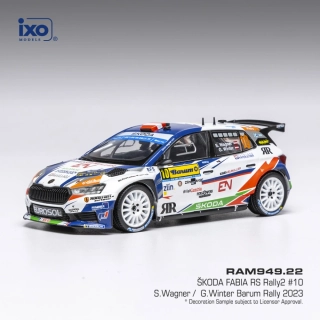 Škoda Fabia Rally2 #10 Wagner/Winter Rally WM Barum Rally 2023 1:43 Ixo Models