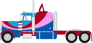 Peterbilt 359 1973 blue/pink 1:64 Ixo America
