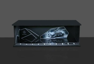  Diorama *Mercedes-Benz show room with light* black/white 1:64 Black Box Diorama 