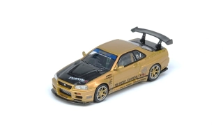 Nissan Top Secret R34 GT-R gold 1:64 Inno Models