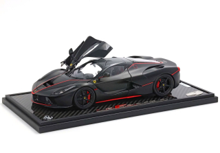 Ferrari LaFerrari Matt black with red stripes Fernando Alonso car 1:18 B.B.R.