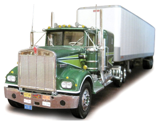 Kenworth W-925 1974 green with white trailer 1:64 Ixo America