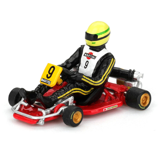 Senna Kart Formula K #9 A. Senna da Silva Karting World Championship 1981 With Blister Packaging 1:64 Mini GT