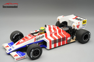 Toleman F1 TG184 Hart Turbo #19 A.Senna 3rd Portugal GP 1984 with Pilot Figure 1:18 Tecnomodel