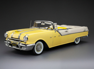 Pontiac Star Chief Open Convertible 1955 white mist/avalon yellow 1:18 Sun Star
