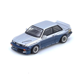 BMW E30 M3 V1.5 Pandem silver/blue 1:64 Inno Models