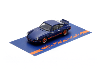 Porsche 911 2.7 RS 1973 blue with orange stripe 1:64 Spark 