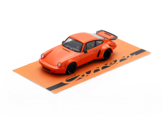 Porsche 911 3.0 RSR 1974 jagermeister orange with black wheels 1:64 Spark