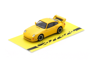 Porsche 911 (993) RS Clubsport 1995 yellow with black wheels 1:64 Spark