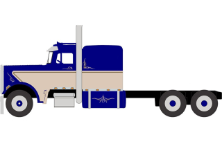 Peterbilt 359 1973 blue/beige 1:64 Ixo America