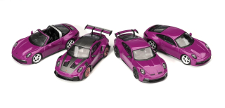 Porsche 911 (992) 4 Cars Set 2025 rubystone red 1:64 Mini GT