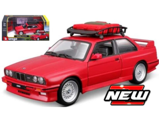 BMW M3 + Roof Rack red 1:24 Bburago
