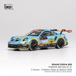 Porsche 911 992 Rally GT #1 Cherain/Withers Rally de Wallonie 2025 1:43 Ixo Models
