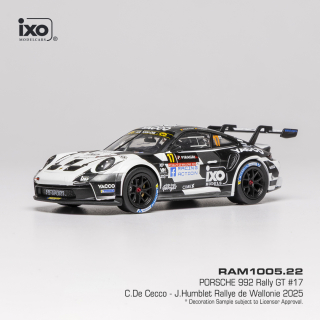 Porsche 911 992 Rally GT Team Ecurie Esbaye #17 C. de Cecco/J.Humblet Rally de Wallonie 2025 1:43 Ixo Models