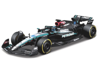 Mercedes-Benz AMG W15 #63 G.Russell 2024 with Driver Figure - Hard Case 1:24 Bburago