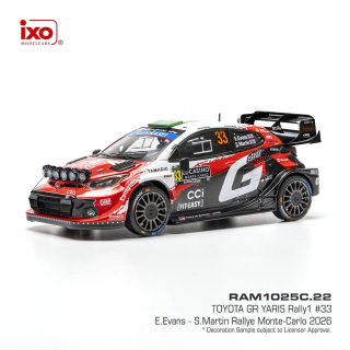 Toyota GR Yaris Rally1 #33 E.Evans/S.Martin Rallye Monte Carlo 2026 1:43 Ixo Models